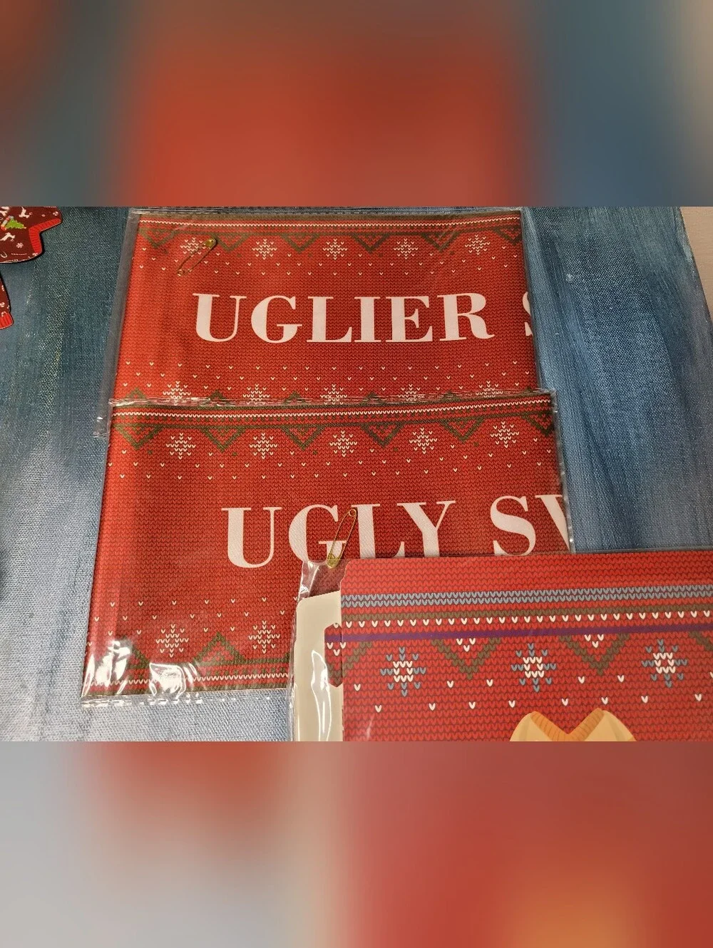 Ugly Christmas Sweater Party Ribbons And Voters Box